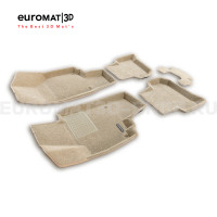 Текстильные 3D коврики Euromat3D Business в салон для Skoda Yeti (2009-) № EMC3D-004511T Бежевые